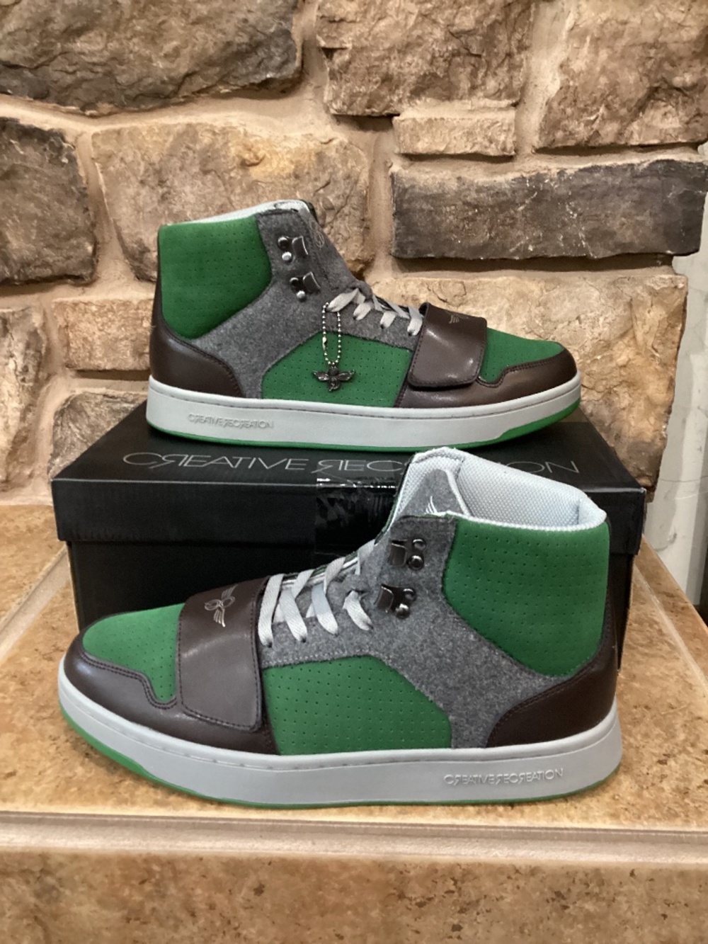 Creative Recreation Cesario HI XXI Mens 12 High Top Shoes‎ Green Gray New